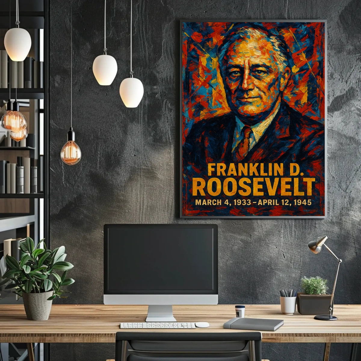 Franklin D. Roosevelt 32nd President of the United States Glitch Hop Art Poster