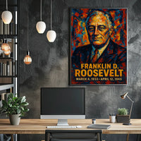 Franklin D. Roosevelt 32nd President of the United States Glitch Hop Art Poster