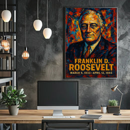 Franklin D. Roosevelt 32nd President of the United States Glitch Hop Art Poster