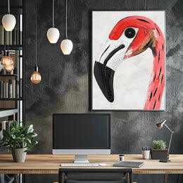 Flamingo Poster Vibrant Portrait Modern Tropical Wall Art