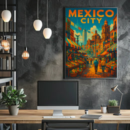 Vibrant Mexico City Market Poster