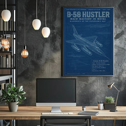 B-58 Hustler Aviation Blueprint Educational or Infographic Poster PosterGoat