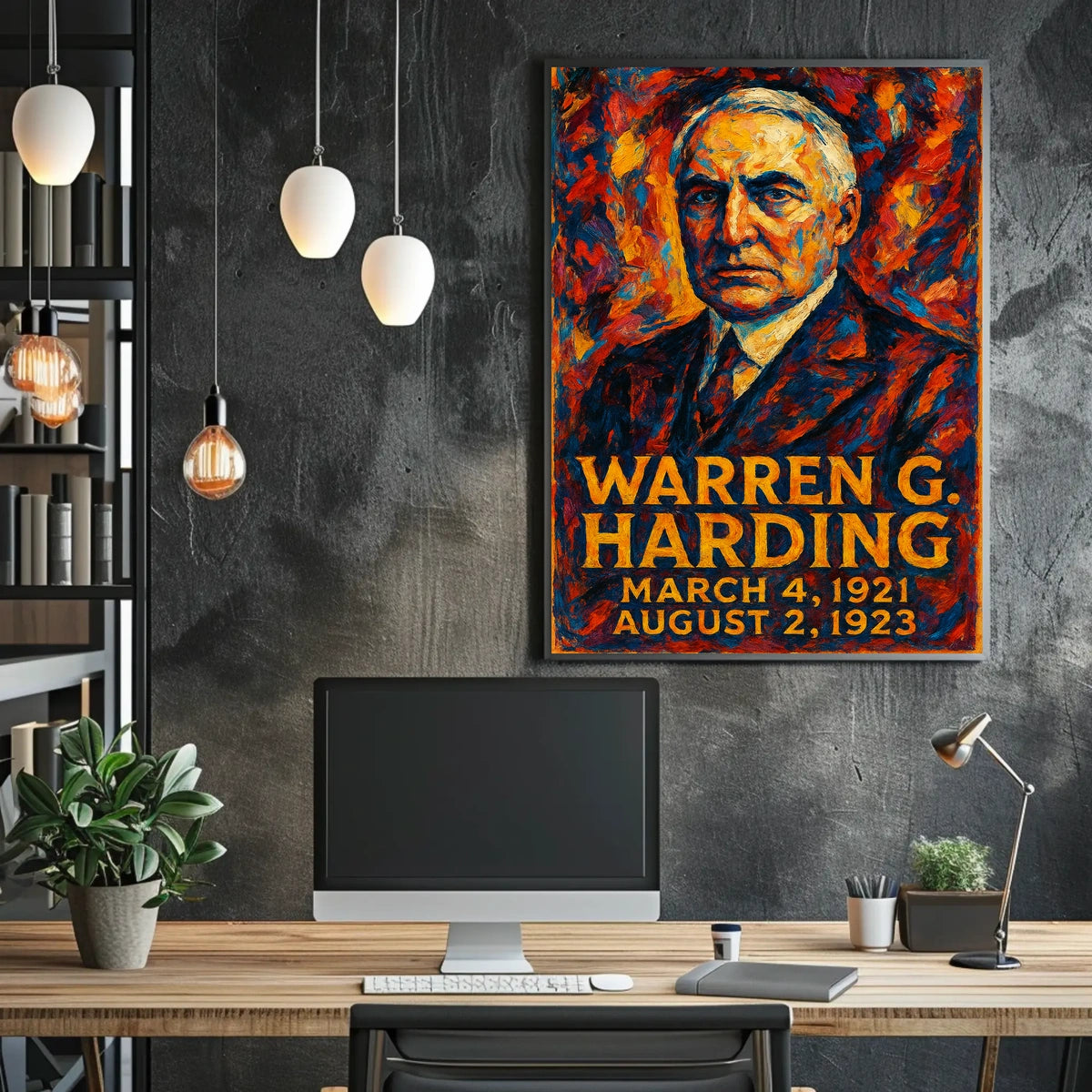 Warren G. Harding 29th President of the United States Glitch Hop Art Poster