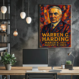 Warren G. Harding 29th President of the United States Glitch Hop Art Poster
