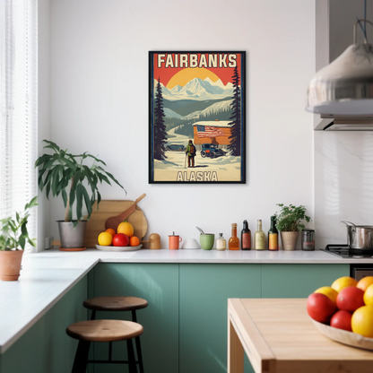 Fairbanks Alaska Scenic Wall Art Print Vintage Travel Poster