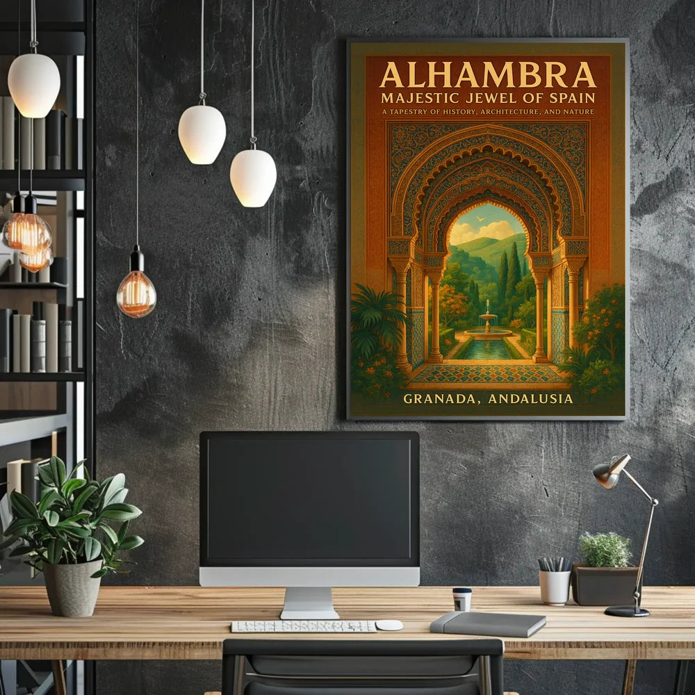 Majestic Jewel of Spain Alhambra Travel Poster