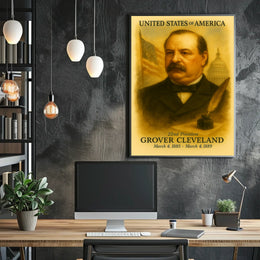 Grover Cleveland 22nd President of the United States Vintage Watercolor Poster