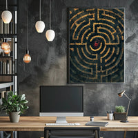 Intricate Surreal Maze Exploration Abstract or Artistic Poster PosterGoat