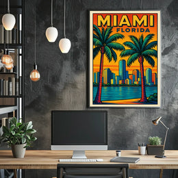 Miami, Florida Vibrant Cityscape Poster