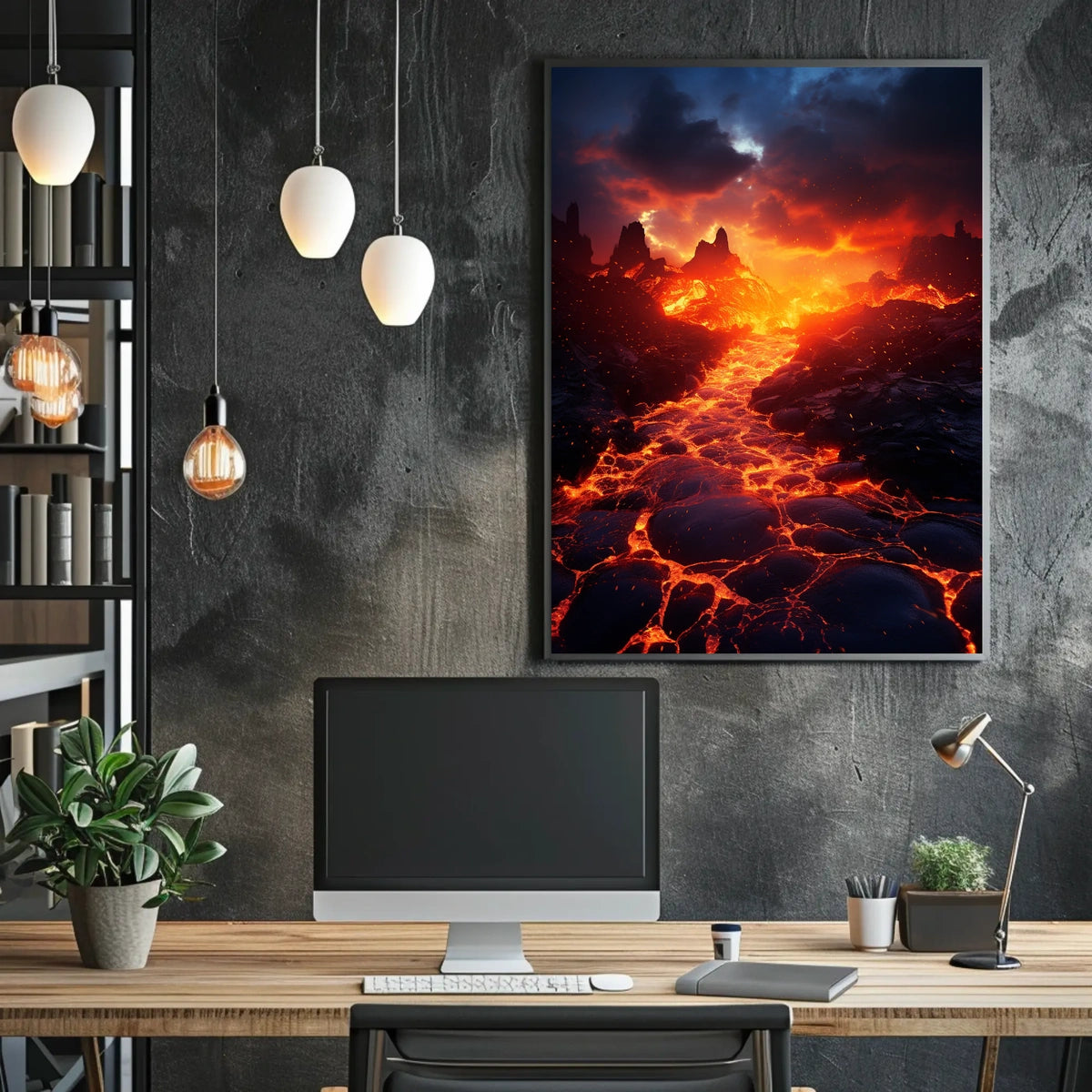 Fiery Landscape Poster