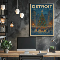 Detroit Light In The City Of Steel Poster