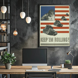 World War II American Industrial Effort Propaganda Poster