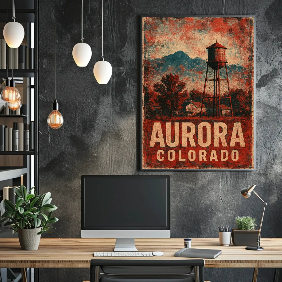 Aurora Cityscape Colorado Photography Realism Poster