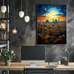 Enchanted Cityscape At Dusk Poster