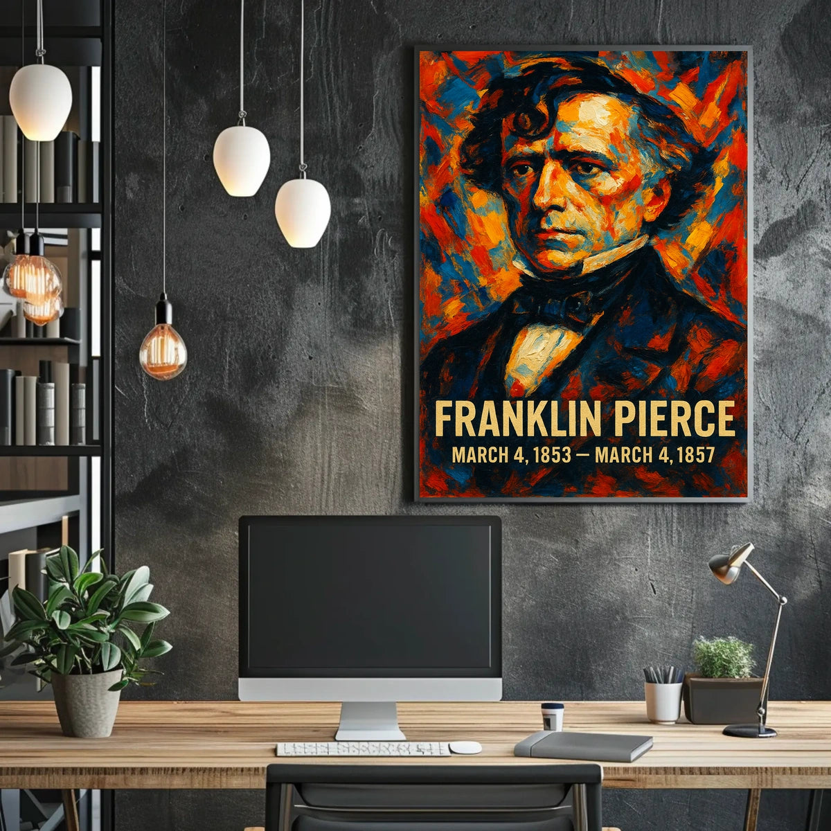 Franklin Pierce 14th President of the United States Glitch Hop Art Poster