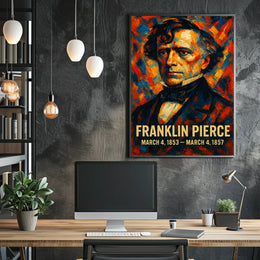 Franklin Pierce 14th President of the United States Glitch Hop Art Poster