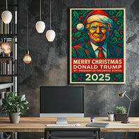 Merry Christmas Santa Hat Pop Culture Poster