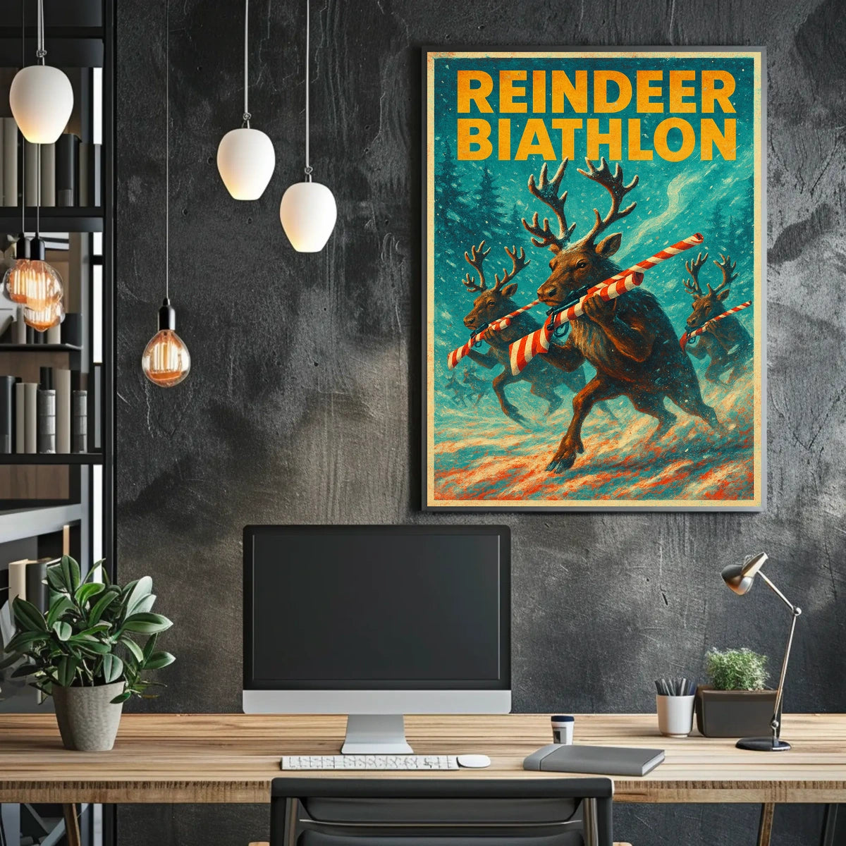Reindeer Biathlon Poster