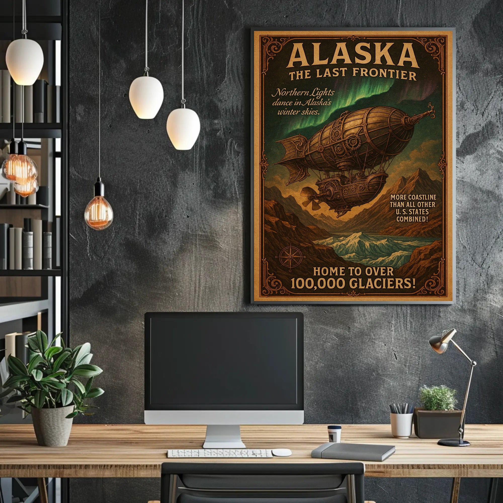 Alaska Vintage Scenic Poster Wall Art Print Last Frontier