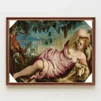 Renaissance Art Scene with Parrot and Nature - Artistic Poster