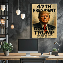Trump Visionary Patriotic Leadership Cinematic Poster