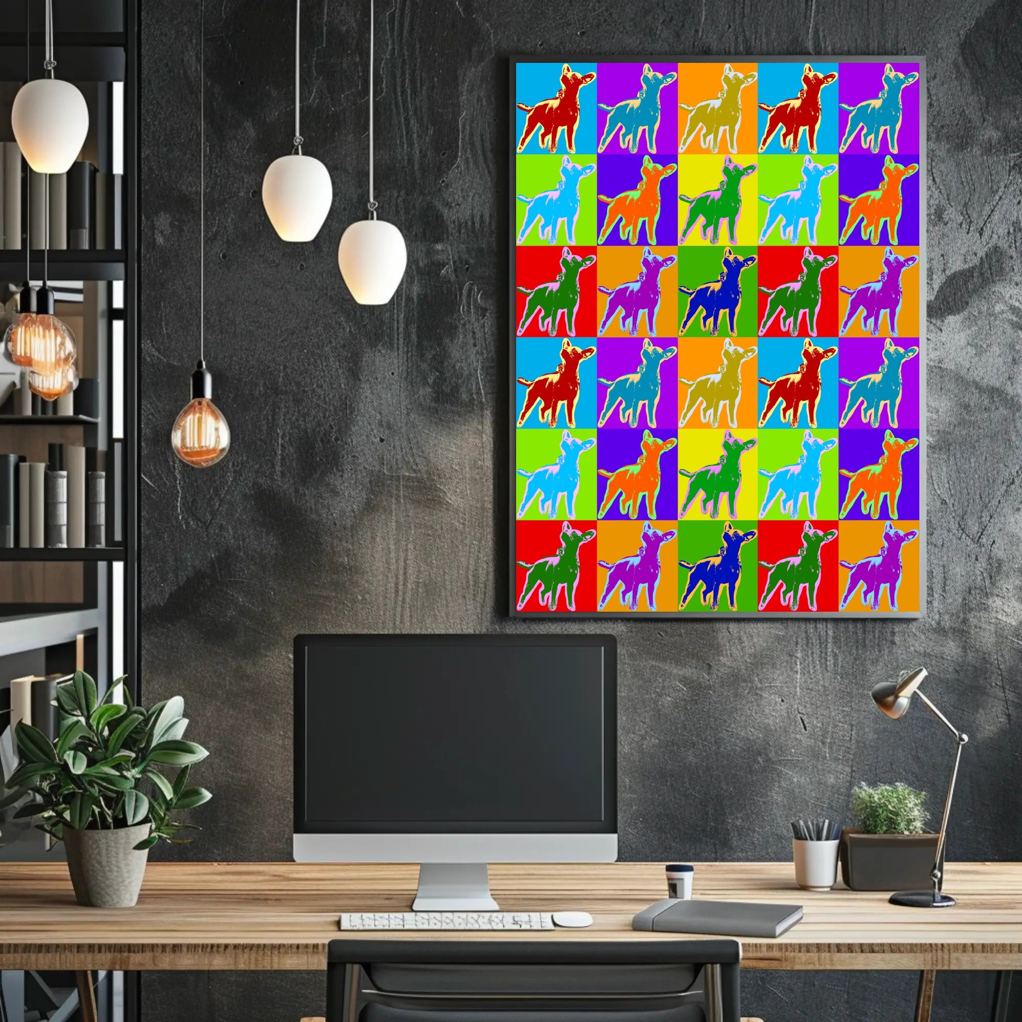 Canine Pop Art Poster Vibrant Retro Dog Wall Art