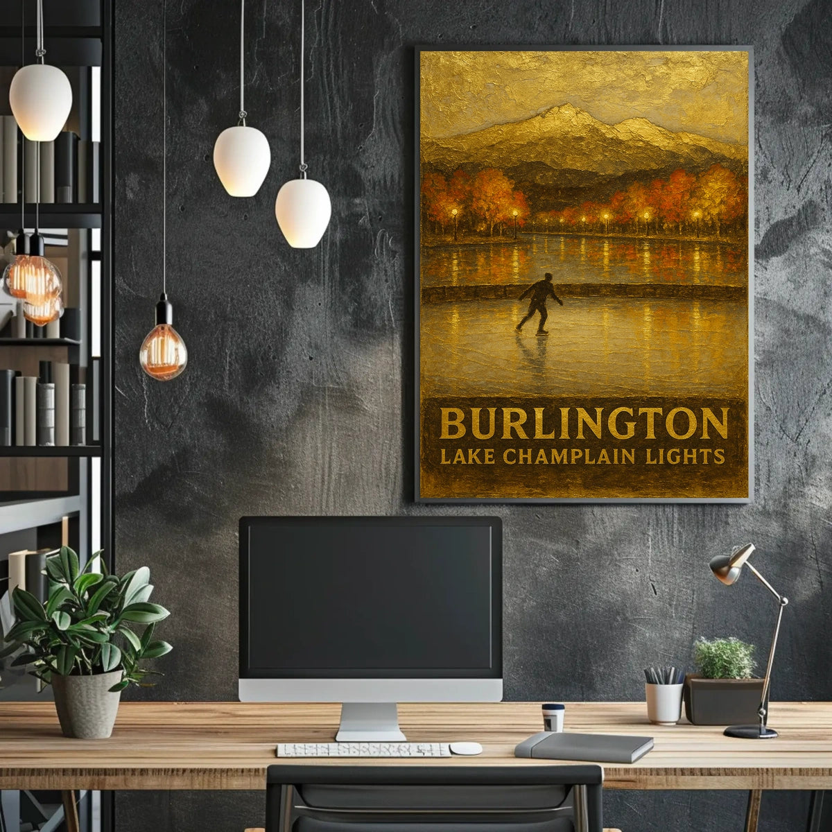Burlington Lake Champlain Lights Poster