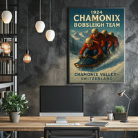 1924 Chamonix Bobsleigh Team Poster