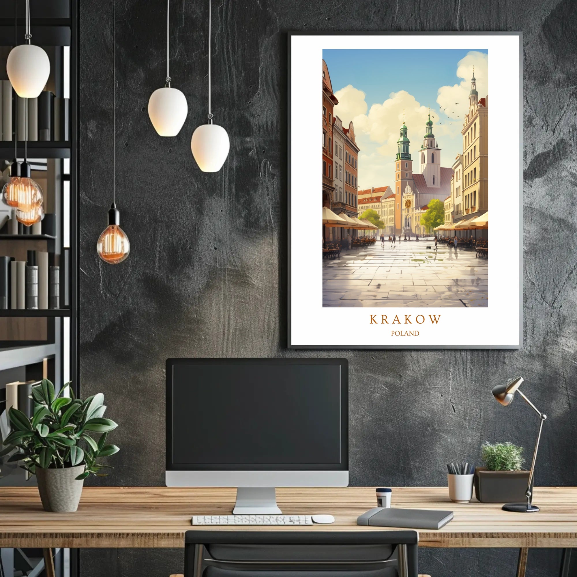 Krakow Cityscape Poster PosterGoat
