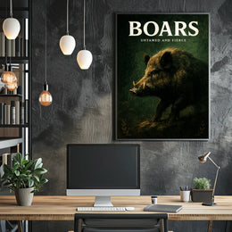 Boars Untamed and Fierce Poster PosterGoat
