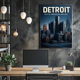 Detroit City of Innovation and Grit Poster PosterGoat