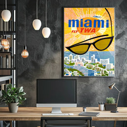 Fly Twa To Miami Poster