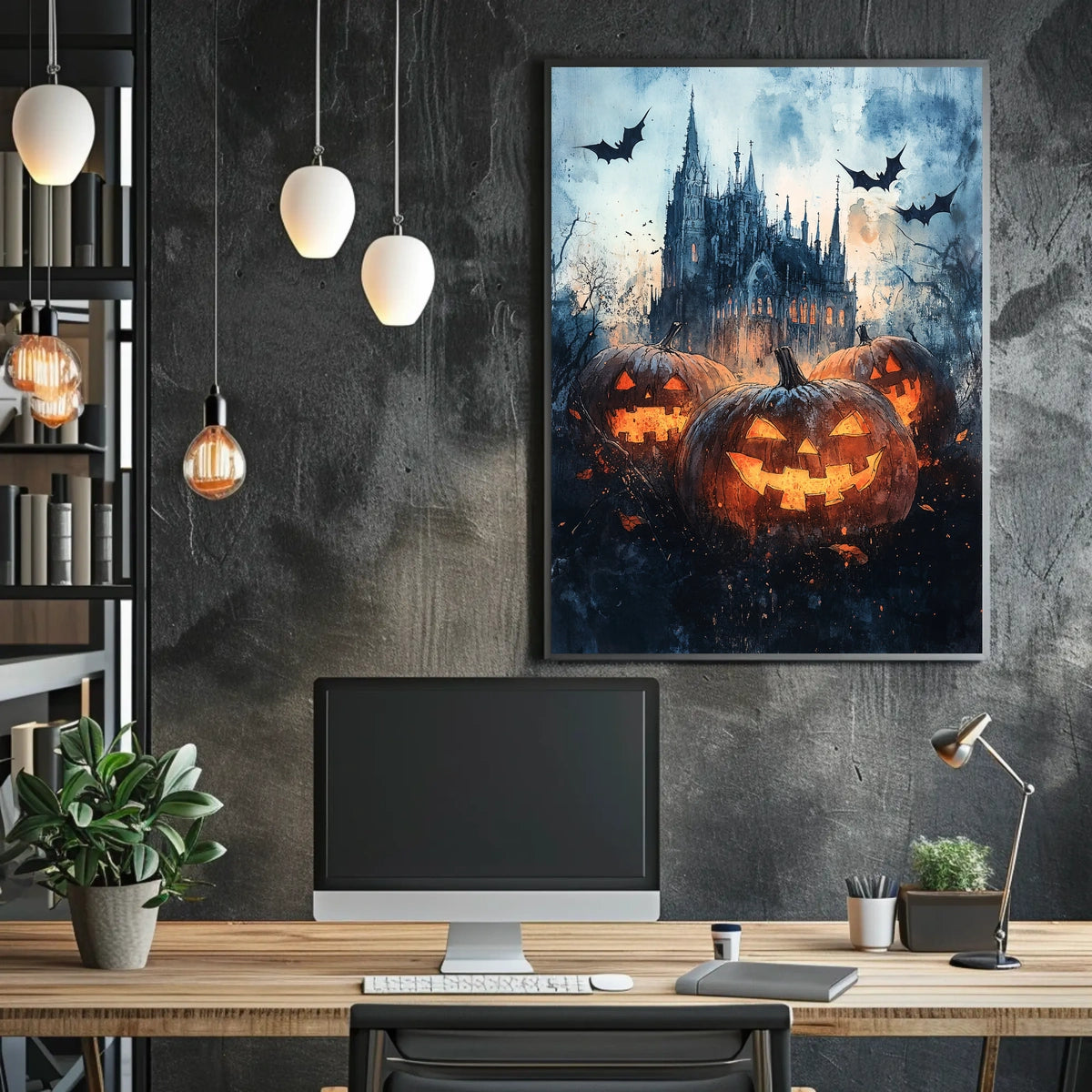 Gothic Ominous Castle Halloween-Themed Cultural Poster