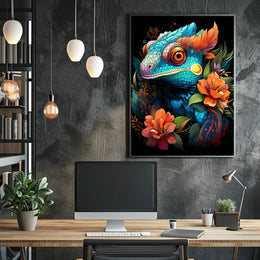 Vibrant Chameleon Fantasy Poster