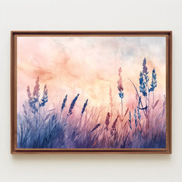 Serene Nature-Inspired Watercolor Landscape Art Poster