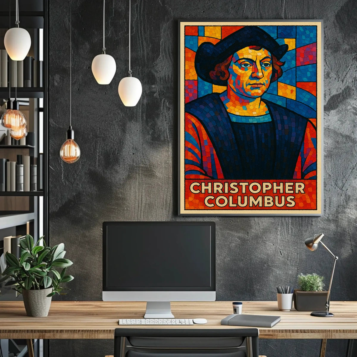 Christopher Columbus Mosaic Poster