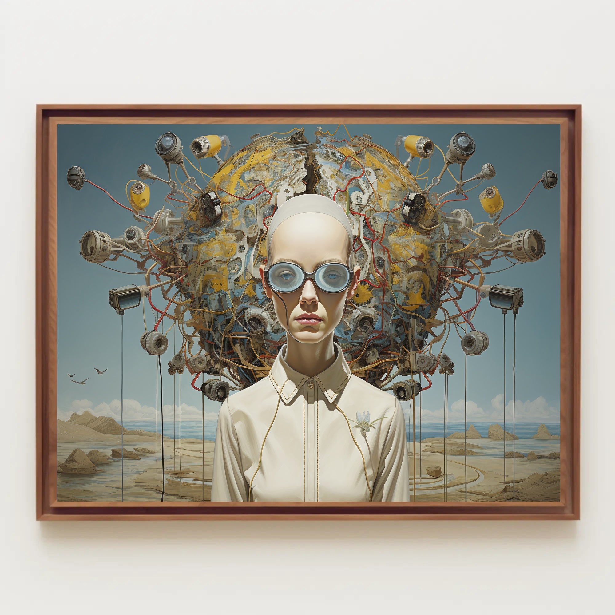 Futuristic Surveillance Sci-Fi Art Print: A Surreal Poster