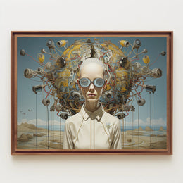 Futuristic Surveillance Sci-Fi Art Print: A Surreal Poster