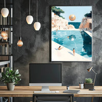 Surreal Beachscape Poster Dreamy Coastal Art Print