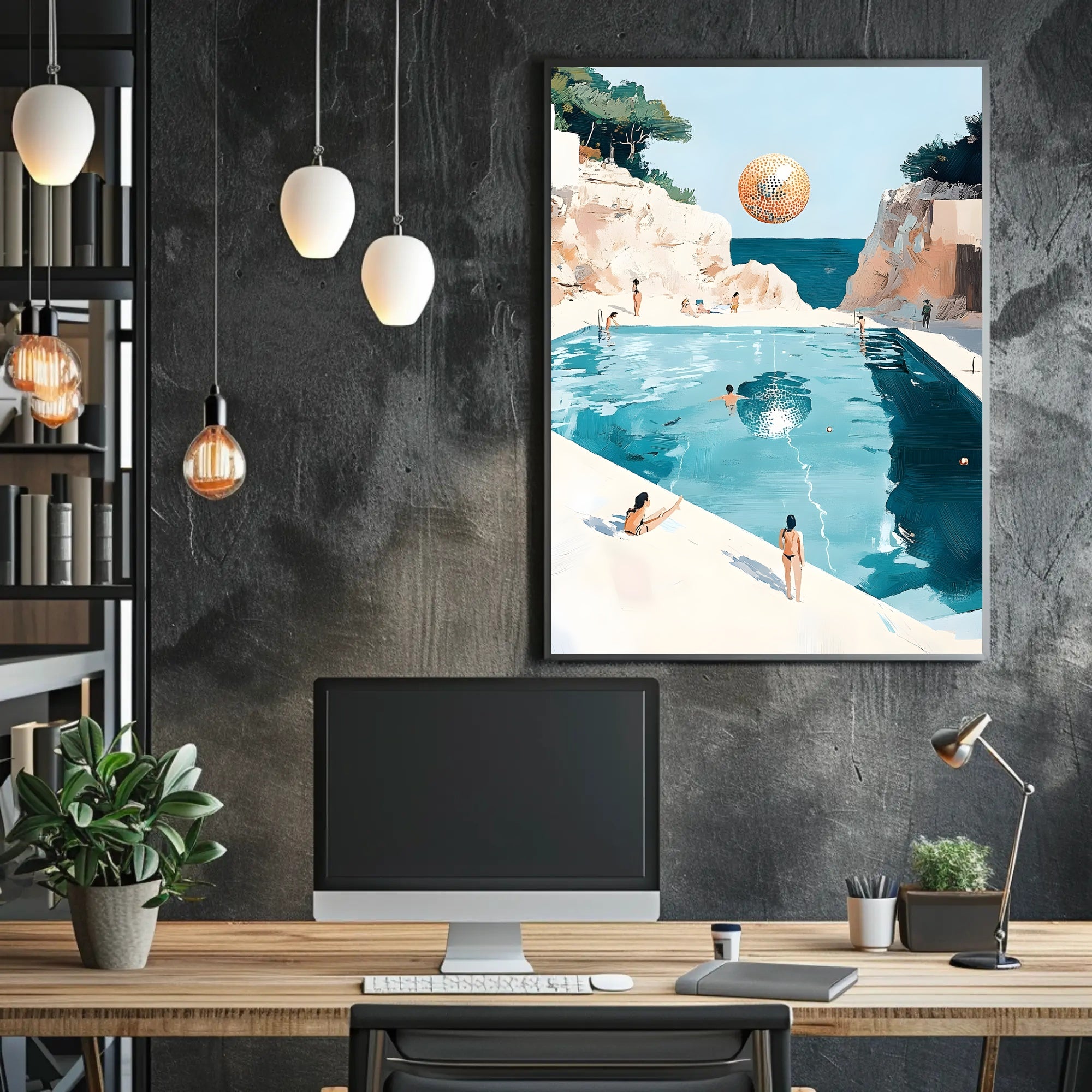 Surreal Beachscape Poster Dreamy Coastal Art Print