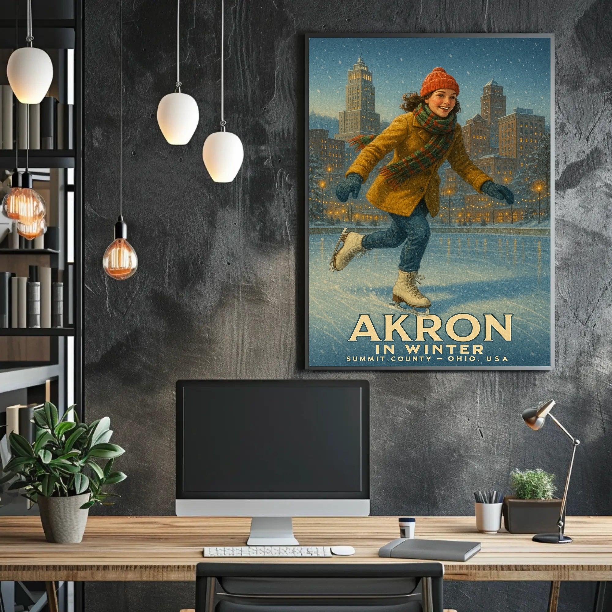 Akron in Winter Poster