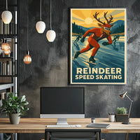 Reindeer Speed Skating Poster