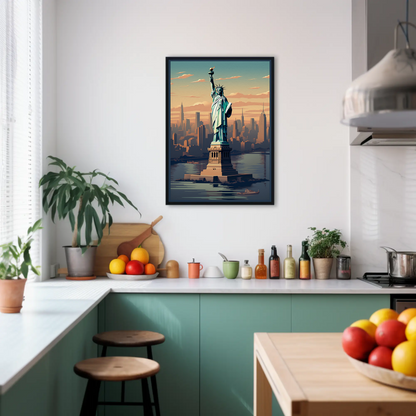 New York Liberty Vintage Travel Poster