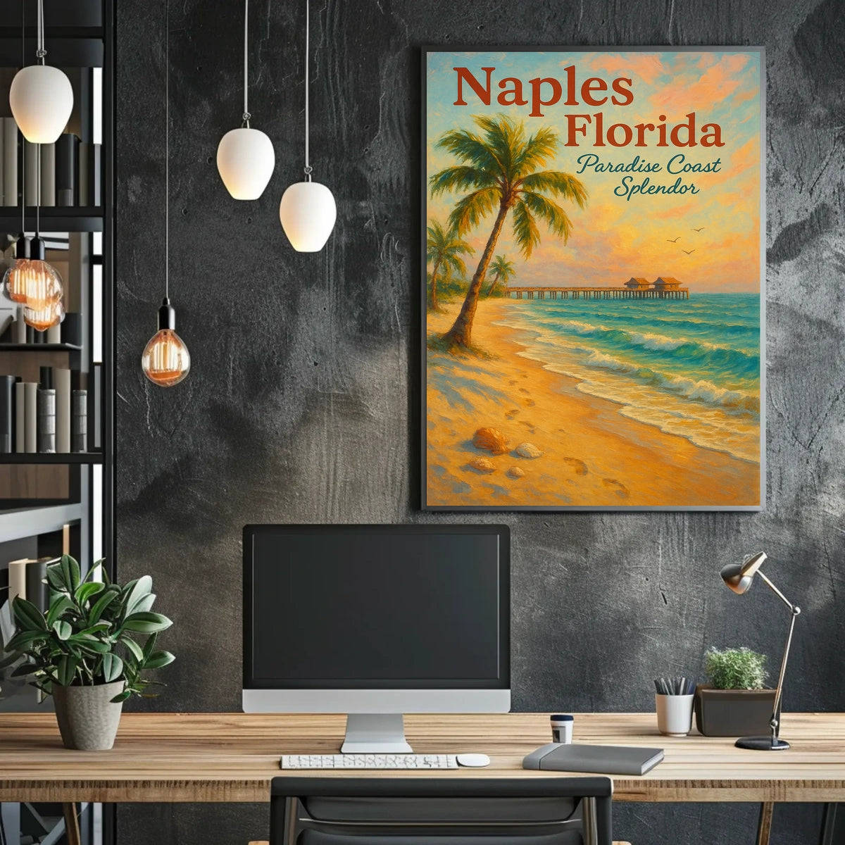 Paradise Coast Splendor Vintage Beach Poster Art