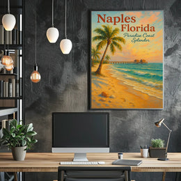 Paradise Coast Splendor Vintage Beach Poster Art