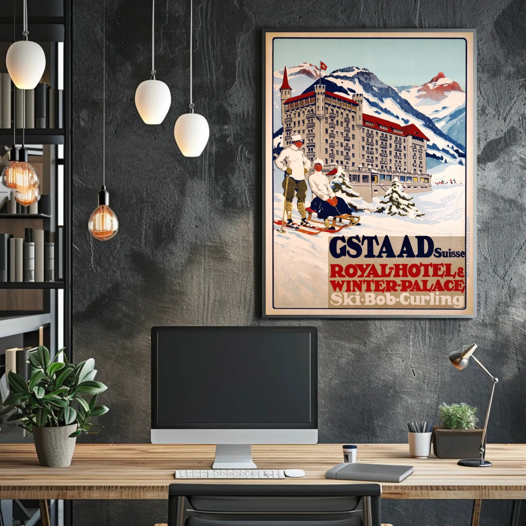 Gstaad Winter Getaway: Vintage Travel Poster PosterGoat