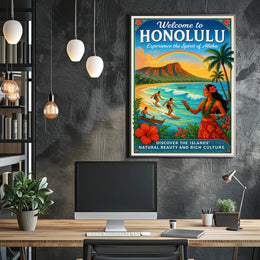 Welcome to Honolulu Experience the Spirit of Aloha Poster