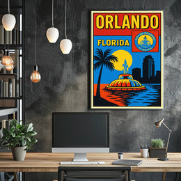 Orlando, Florida Vibrant Cityscape Poster PosterGoat
