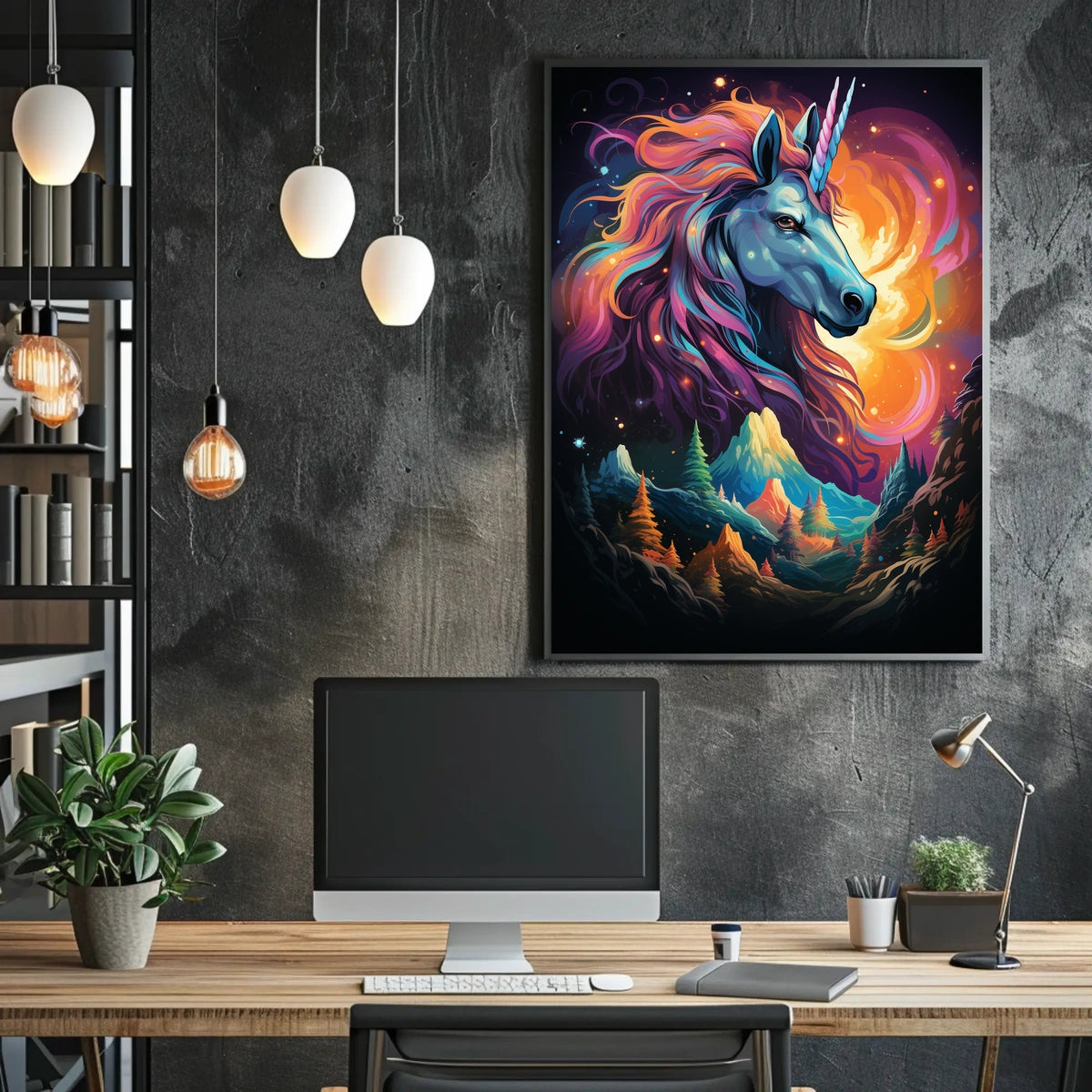 Majestic Unicorn Fantasy Art Poster for Walls