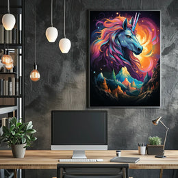 Majestic Unicorn Fantasy Art Poster for Walls
